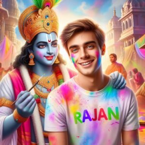 Krishna Holi 3D Images AI Photo Editing Rajan Editz